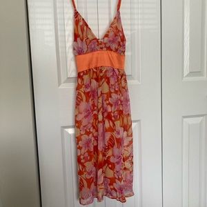 Pink Orange Floral Dress